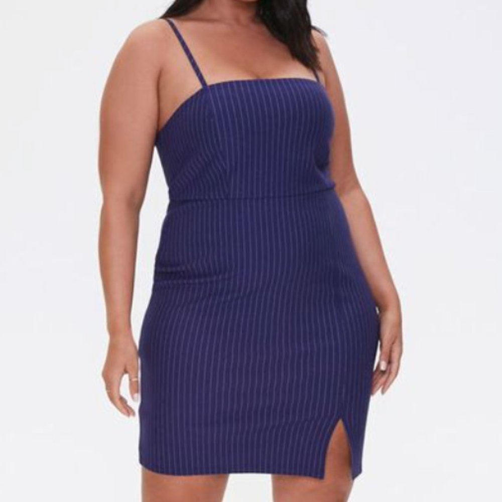 FOREVER 21 plus size striped body con mini dress